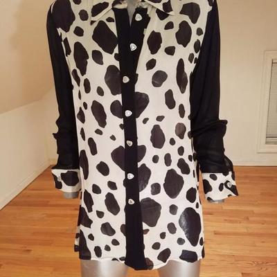 Vtg Georgede' crepe georgette tunic blouse France