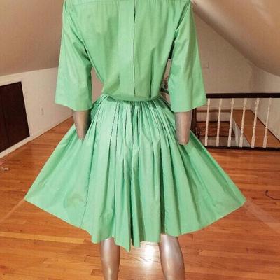 Vtg MGM Star Elaine Ravell Estate Best & Co 1950's full sweep dress/belt