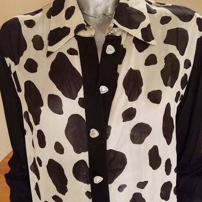 Vtg Georgede' crepe georgette tunic blouse France