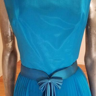 Vtg MGM Star Elaine Ravell Estate 1960 silk chiffon wiggle dress w/belt