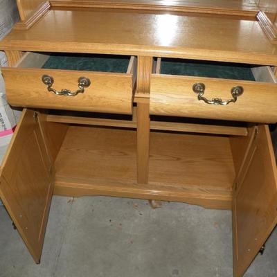 LOT 18 - Oak Lighted China Cabinet