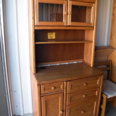 LOT 22 - Oak Desk Cabinet w/Chair