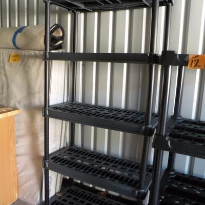 LOT 12 - 2 Heavy Plastic Storage Shelves