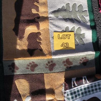 LOT 43 - Moose Towel Sets, Shower Curtains & Rug