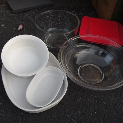 LOT 55 - Disposable Bakeware, Pyrex Bowls & More