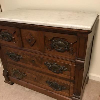 Lot 42 - Antique Marble Top Piece with Drawers