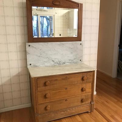 Lot 37 - Marble Top Antique Dresser 