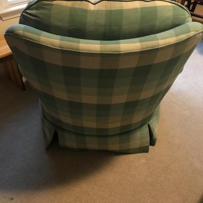 Lot 50 - Checkered Chair and Ottoman