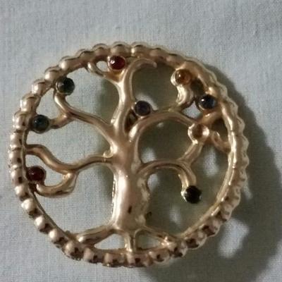 Vintage Tree Broach with stone embellishments