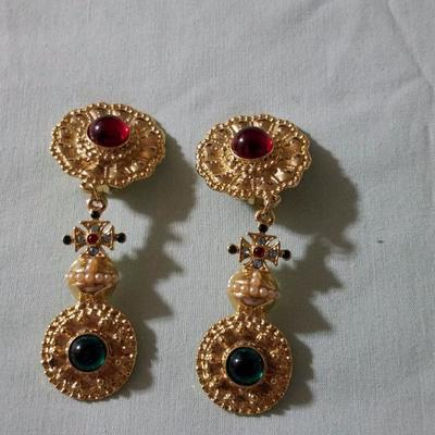 Vintage Chandelier earrings with stone embellishments