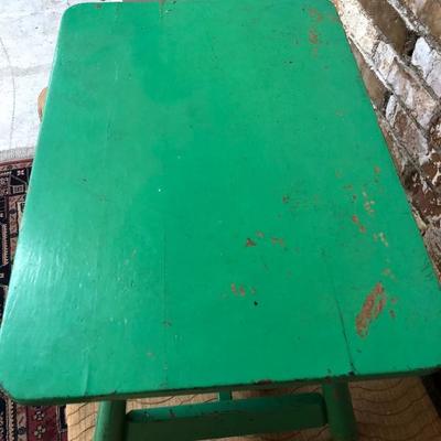 Green Vintage Table Chippy Paint 