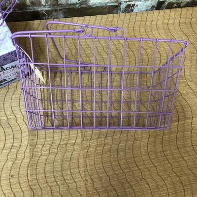 Purple Wire Baskets Storage Box 