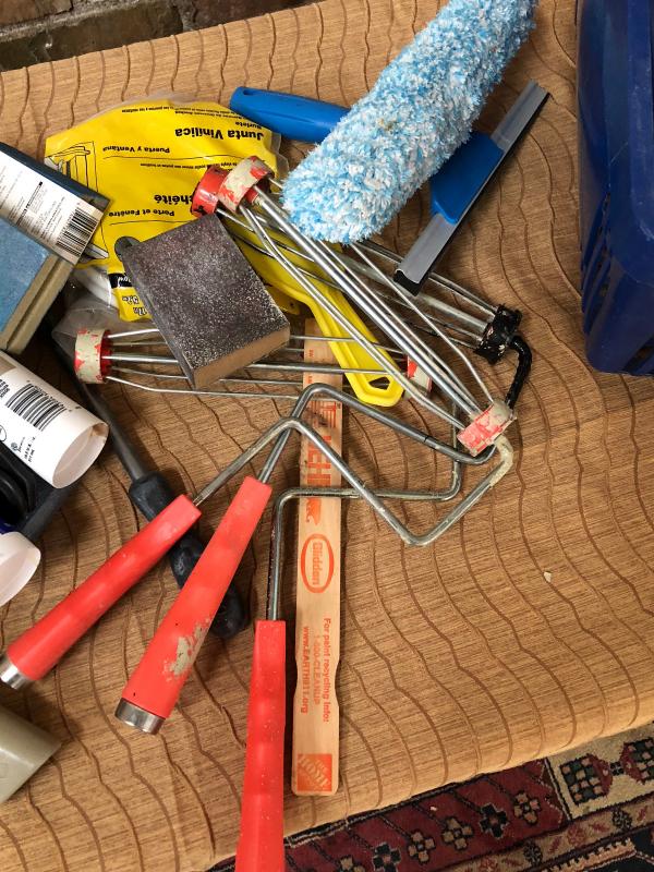 Lot/ Painting Tools, Tape Caulk, Rollers Putty Knife..