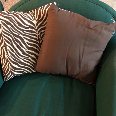Pair of Zebra Print Linen Pillows 