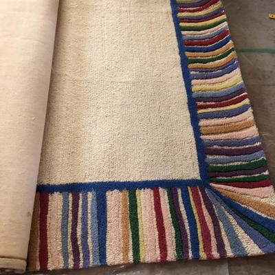 *NEW* Kaleem 8'x10' Wool Carpet Rug Striped Border