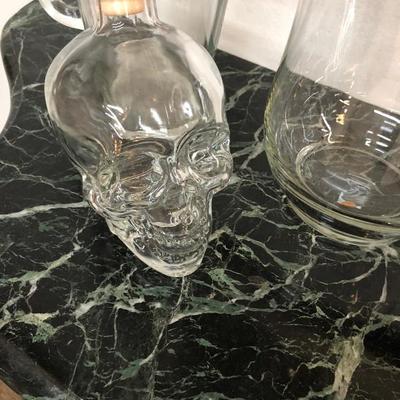 Glass Lot Coors Pitcher, Skeleton Bottle, Glass Vase
