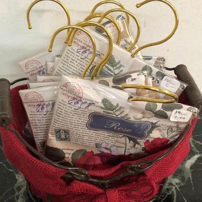 Basket of New Rose Scented Sachets 