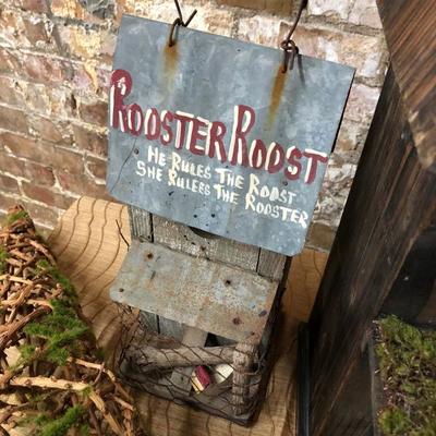 Bird Houses and Mossy Basket Rooster Roost, Barnwood