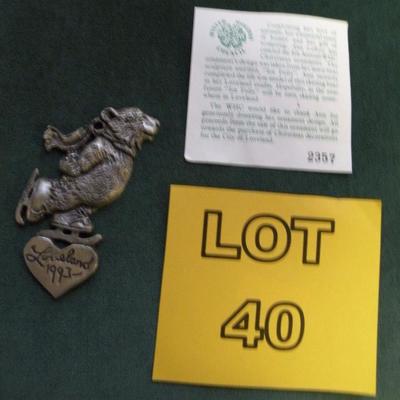 LOT 40 - Collectible Pewter Christmas Ornament by Ann LaRose