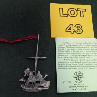LOT 43 - Collectible Pewter Christmas Ornament by Fritz White