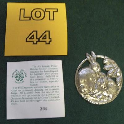 LOT 44 - Collectible Pewter Christmas Ornament by Nancy Scott Becker