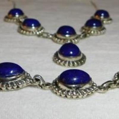 Lapis Lazuli Artisan Crafted Necklace, Ring, Bracelet, and Earring Set