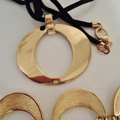 Vintage Christian Dior Link necklace/bracelet set gold plated & signed 1970's