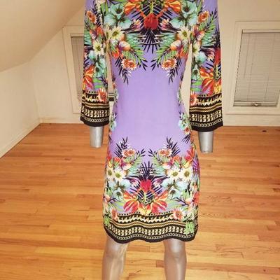 Vtg lilac floral printed wiggle dress  Paganne style