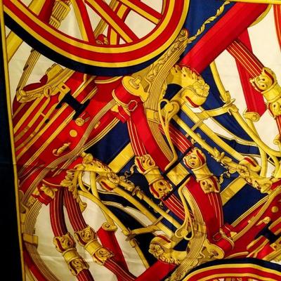 Vtg Hermes Paris 1970's silk scarf Rare Rythmes by Cathy Latham