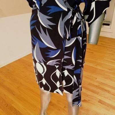 Vtg Diane von Furstenberg silk wrap kimono style atomic dress