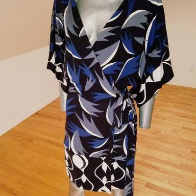 Vtg Diane von Furstenberg silk wrap kimono style atomic dress