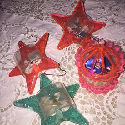 Vintage Christmas spin ornaments