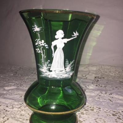 Hand painted Mary Gregory Vase