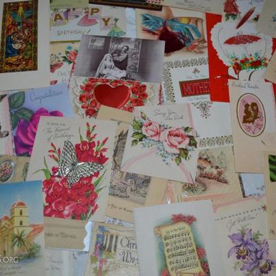 Lot of 40 Vintage Greeting cards 