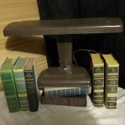 Desk Lamp and Readers Digest Books
