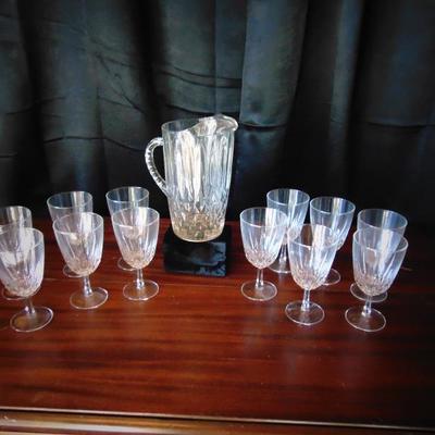 Wine Glasses and Water Pitcher