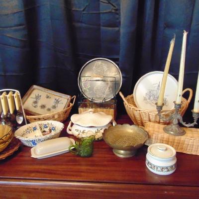 Basket Lot   Silverware,Soup Tureen