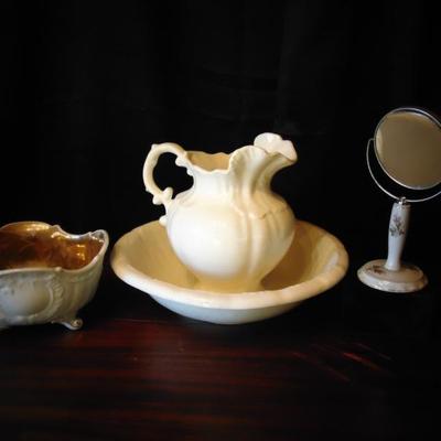 Bowl and Pitcher, Mirror,SeaRing Pottery Bowl