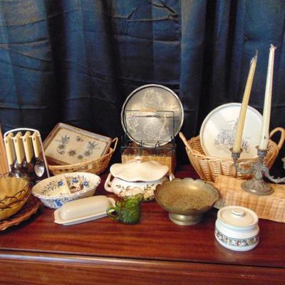 Basket Lot   Silverware,Soup Tureen
