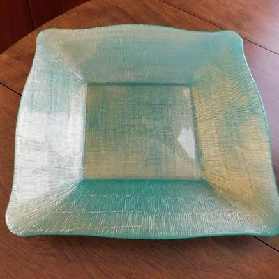 Green Glass Serving Platter