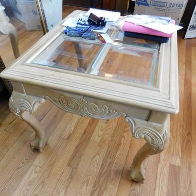Chippendale Style 4 Panel Glass Top Coffee Table 28