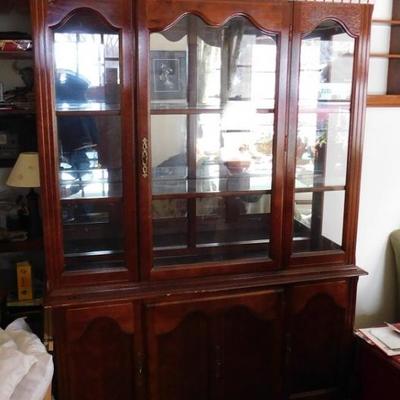 Glass Door 2 Piece China Cabinet and Hutch