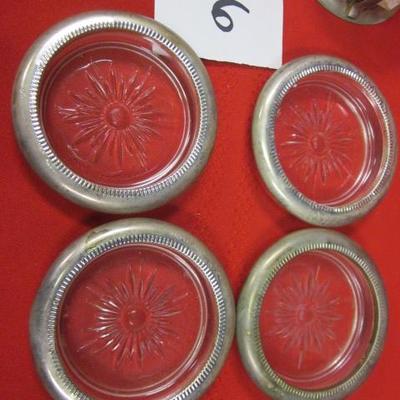 Silver & Crystal Coasters 