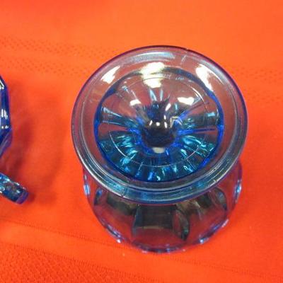 Blue Glass Dishes, 3 pcs