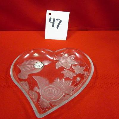 Heart Shaped Crystal Serving Dish