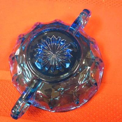 Blue Glass Dishes, 3 pcs