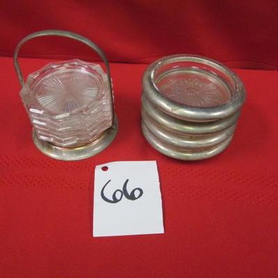 Silver & Crystal Coasters 