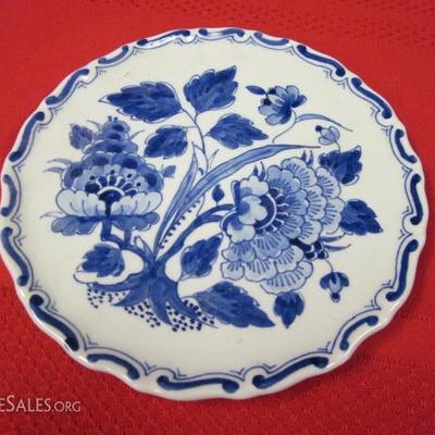 White/Blue Decorative Plates,- Delft, Holland,   2 pcs