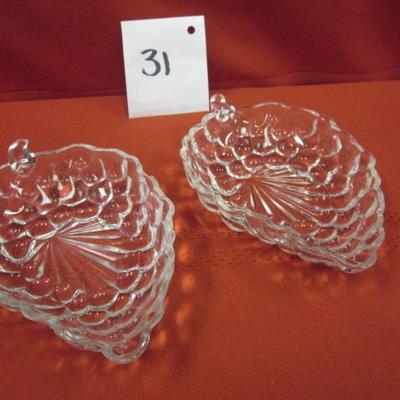 Crystal Grape Decorative Dish, 2 pcs