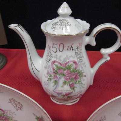 50th Anniversary Tea pot & Plates, Japan 3 pcs
